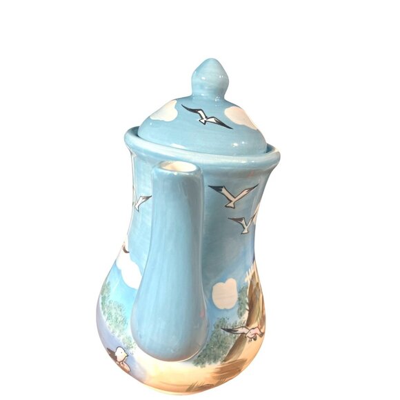 Youngs Heartfelt Kitchen Creations Teapot With Lid  Seaside Nautical Pattern - Picture 9 of 16